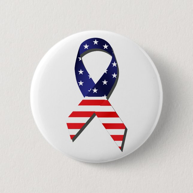 Badge Rond 5 Cm Ribbon USA (Devant)