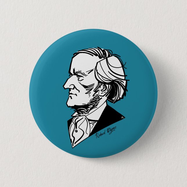 Badge Rond 5 Cm Richard Wagner (Devant)