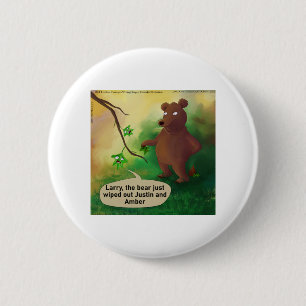 Badge Rond 5 Cm Rick London Ours Dans Les Bois Drôle