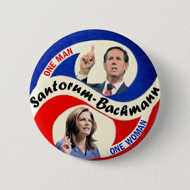 Badge Rond 5 Cm Rick Santorum/Michele Bachmann (Devant)