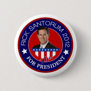 Badge Rond 5 Cm Rick Santorum pour le président 2012