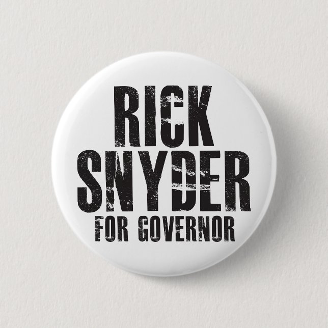 Badge Rond 5 Cm Rick Snyder pour le gouverneur 2010 (Devant)