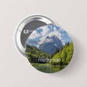 Badge Rond 5 Cm Riessersee Alpes Garmisch Partenkirchen Bavière