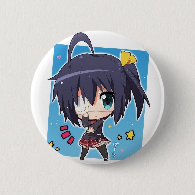 Badge Rond 5 Cm Rikka Takanashi chibi (Chuunibyou_Anime) (Devant)