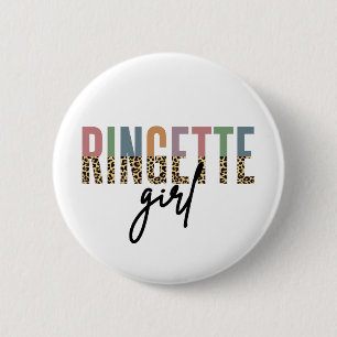 Badge Rond 5 Cm Ringette Girl Cheetah Imprimer   Lecteur Ringette