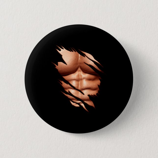 Badge Rond 5 Cm Ripped Abs Clic Funny  (Devant)