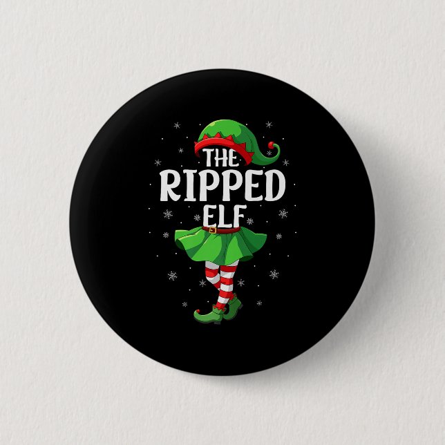 Badge Rond 5 Cm Ripped Elf Christmas Girls Women Elf Squad Xmas Fa (Devant)