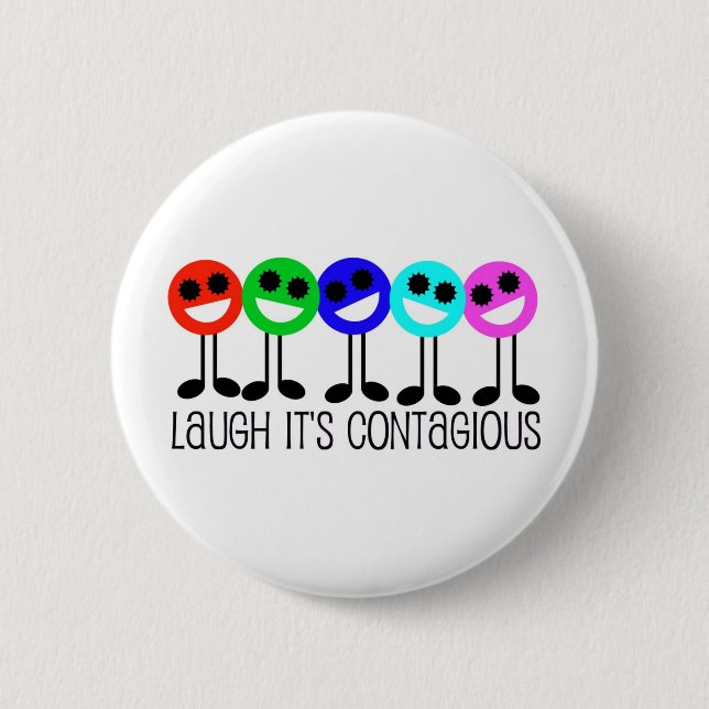 Badge Rond 5 Cm Rire c'est contagieux (Devant)