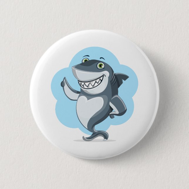 Badge Rond 5 Cm Rire de requin (Devant)