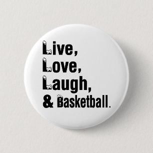 Badge Rond 5 Cm Rire et basket-ball vivants d'amour