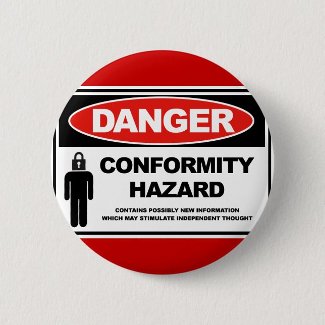 Badge Rond 5 Cm Risque de conformité de danger (Devant)