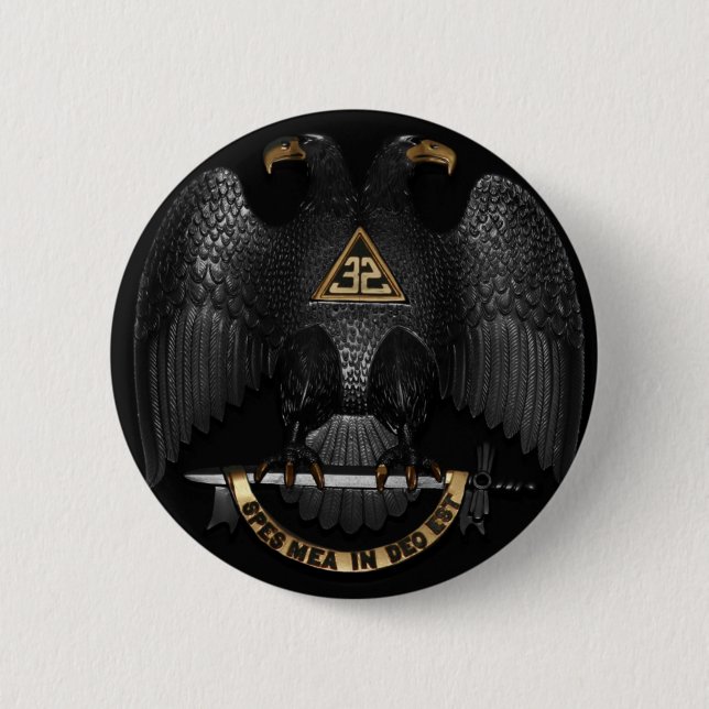 Badge Rond 5 Cm Rite écossais maçon Eagle de 32 degrés (Devant)