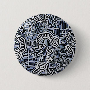 Badge Rond 5 Cm Rituel chamanique du peyote Mola