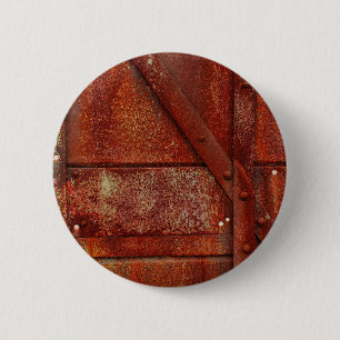 Badge Rond 5 Cm Rivets industriels rouges de rouille