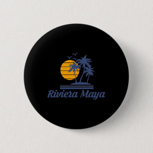 Badge Rond 5 Cm Riviera Maya Mexique Plage Touriste Souvenir Vacan