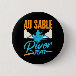 Badge Rond 5 Cm Rivière Au Sable Rat Rafting Canoë Kayak Pêche Bat