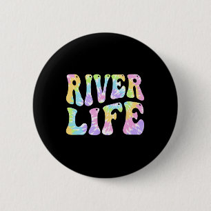 Badge Rond 5 Cm Rivière Vie Amusante Pêche Bateau Rivière Bum Femm