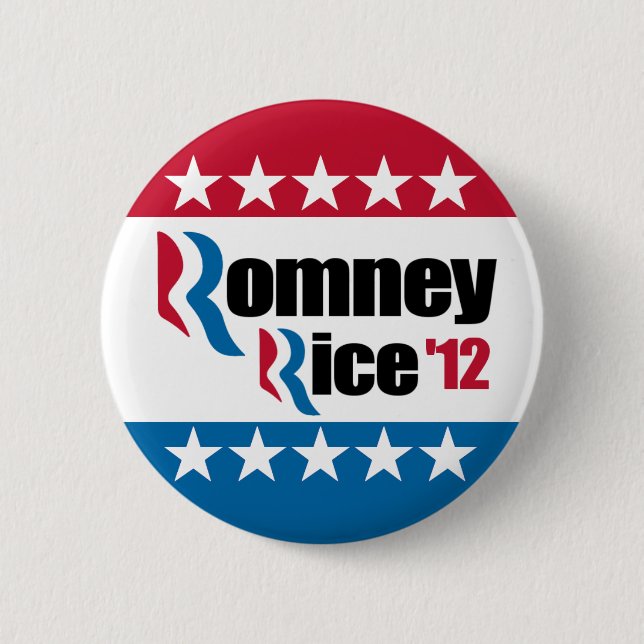 Badge Rond 5 Cm Riz 2012 de Mitt Romney Condi (Devant)