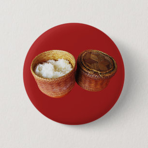 Badge Rond 5 Cm Riz épineux [Khao Niao] Thai Lao Food