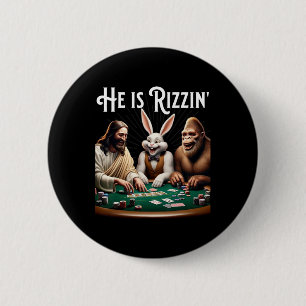 Badge Rond 5 Cm Rizz Drôle Il Est Rizzin Jésus