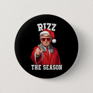 Badge Rond 5 Cm Rizz La Saison Funny Trump Noël Père Noël