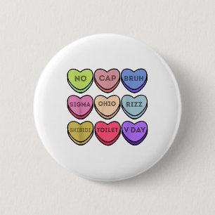 Badge Rond 5 Cm Rizz Valentines Bonbons Coeurs Garçons Valentine B