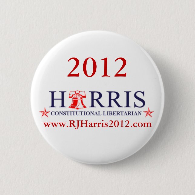 Badge Rond 5 Cm RJ Harris 2012 pour le Président Button (Devant)