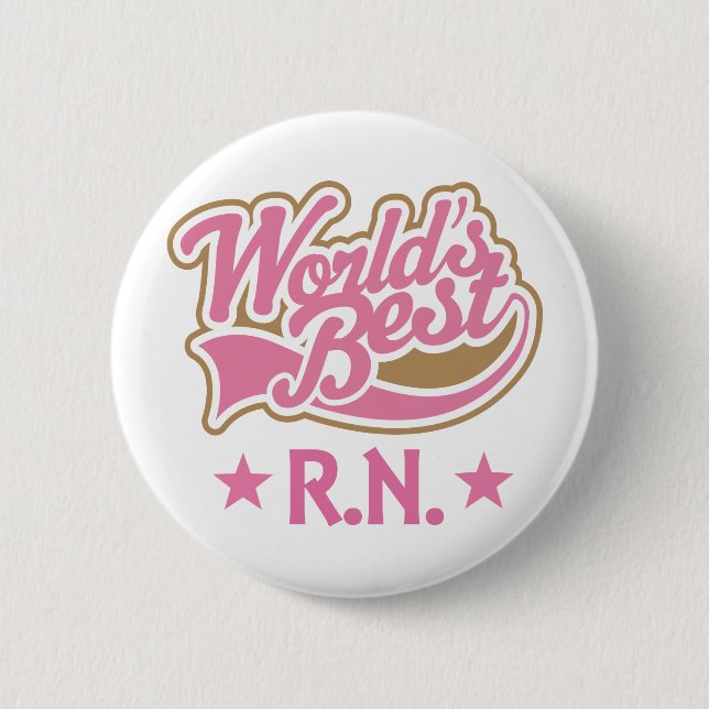 Badge Rond 5 Cm RN ou cadeau d'infirmier autorisé (Devant)