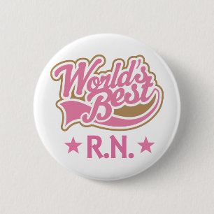 Badge Rond 5 Cm RN ou cadeau d'infirmier autorisé