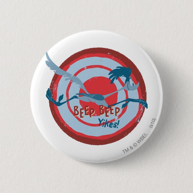 Badge Rond 5 Cm ROAD RUNNER™ BEEP BEEP!™ Yikes! (Devant)