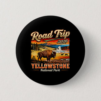 Badge Rond 5 Cm Road Trip 2026 Parc National des Montagnes du Wyom