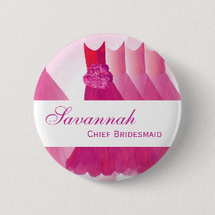 Badge Rond 5 Cm Robes EN CHEF de demoiselles d'honneur de bouton