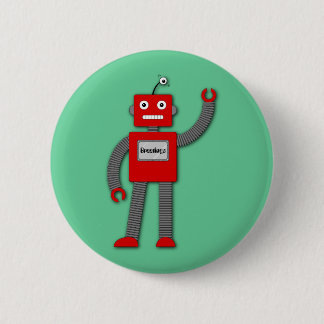 Badge Rond 5 Cm Robi le rétro bouton de robot