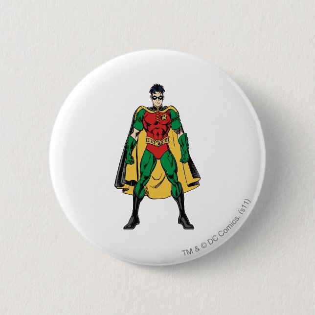 Badge Rond 5 Cm Robin Classic Stance (Devant)