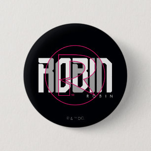 Badge Rond 5 Cm Robin Hi-Tech Nom Graphique