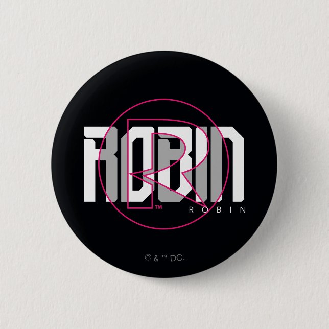 Badge Rond 5 Cm Robin Hi-Tech Nom Graphique (Devant)