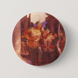 Badge Rond 5 Cm Robin Hood et ses joyeux hommes de NC Wyeth
