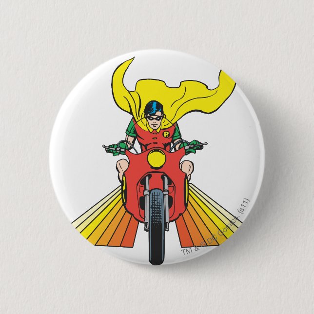 Badge Rond 5 Cm Robin Rides 2 2 (Devant)