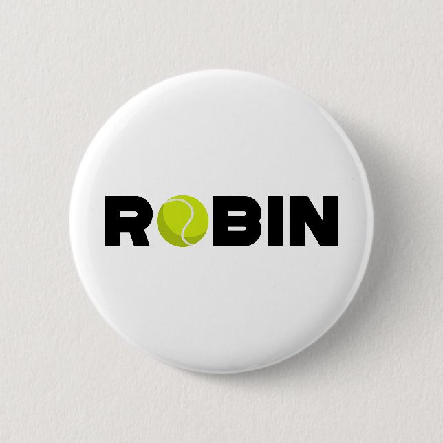 Badge Rond 5 Cm Robin Tennis (Devant)