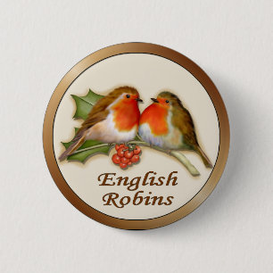 Badge Rond 5 Cm Robins anglais