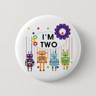Badge Rond 5 Cm Robot 2e chemises et cadeaux d'anniversaire