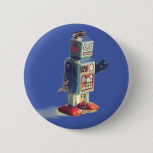 Badge Rond 5 Cm Robot de jouets rétro