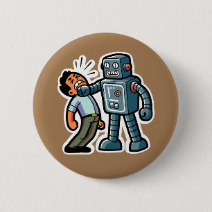 Badge Rond 5 Cm Robot en colère