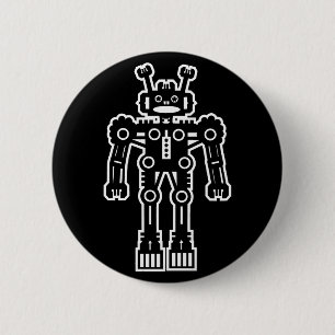 Badge Rond 5 Cm Robot Mk I (Plan Blanc)