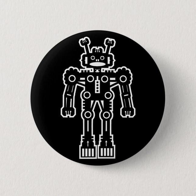 Badge Rond 5 Cm Robot Mk I (Plan Blanc) (Devant)