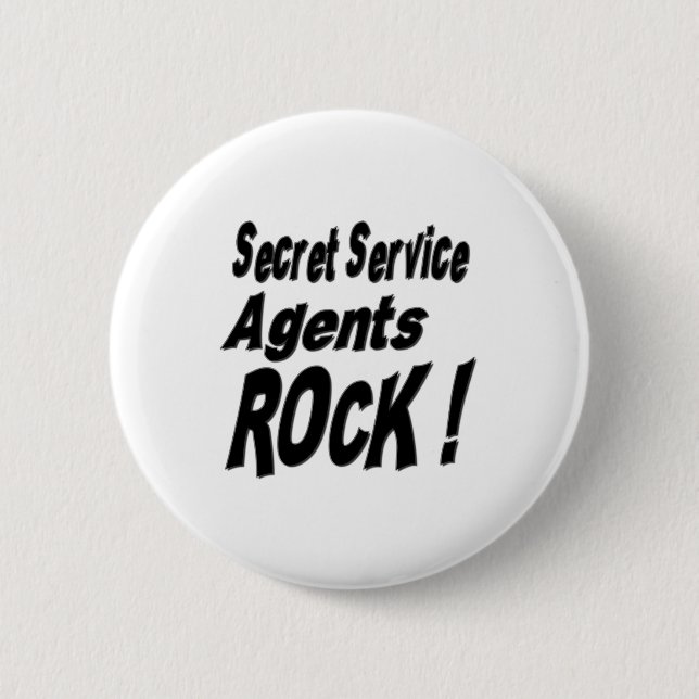 Badge Rond 5 Cm Roche d'agents de service secret ! Bouton (Devant)