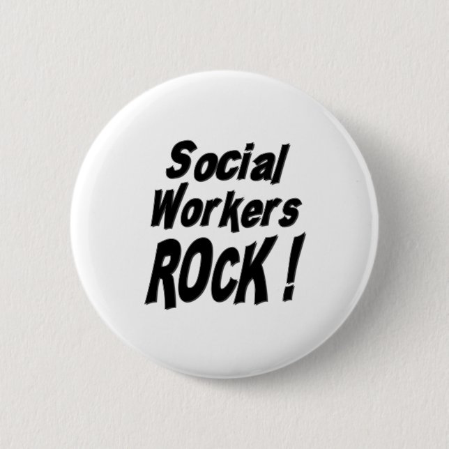 Badge Rond 5 Cm Roche d'assistants sociaux ! Bouton (Devant)