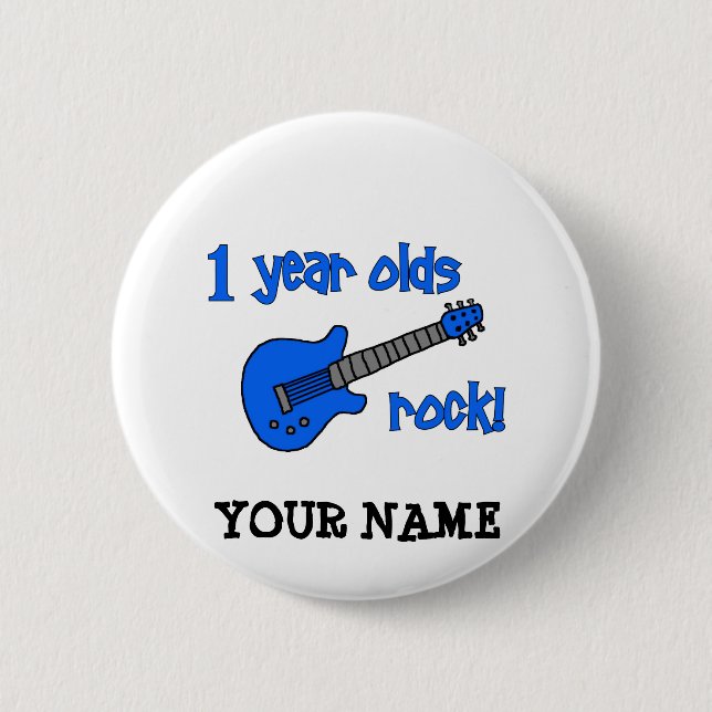 Badge Rond 5 Cm roche de 1 ans ! Le ęr anniversaire du bébé (Devant)