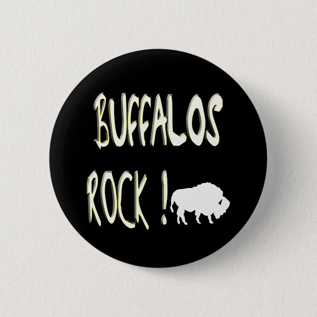 Badge Rond 5 Cm Roche de Buffalo ! Bouton (Devant)