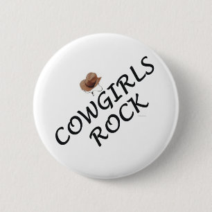 Badge Rond 5 Cm Roche de cow-girls